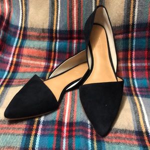 Black Suede J Crew Zoe D’Orsay Flats